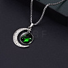 Alloy & Glass Luminous Moon Constellation Pendant Necklaces WG12A0F-03-1