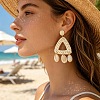 Raffia & Rattan Chandelier Earrings WG28300-01-2