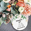 Printed Porcelain Happy 10th Anniversary Hanging Ornaments HJEW-WH0057-001-3
