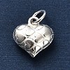 925 Sterling Silver 3D Textured Heart Charms STER-U009-10S-02-2