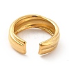 Ion Plating(IP) 304 Stainless Steel Grooved Open Cuff Ring for Women RJEW-F131-14G-3