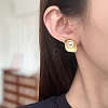 Rhombus Brass Stud Earrings for Women WG23C46-03-2