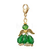 Angel Glass Beaded & Alloy Pendant Decorations HJEW-MZ00190-09-2