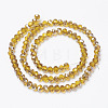 Electroplate Transparent Glass Beads Strands EGLA-A034-T4mm-E02-2