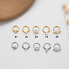 316L Surgical Stainless Steel Clear Cubic Zirconia Hoop Nose Rings WG4B84E-01-2