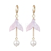 Glass & Cellulose Acetate(Resin) Beads Fishtail Dangle & Hoop Earring Sets EJEW-TA00791-3