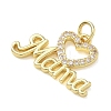 Mother's Day Brass Micro Pave Clear Cubic Zirconia Pendants KK-T085-16B-G-2
