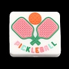 Pickleball Theme Silicone Focal Beads SIL-A012-03C-1