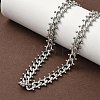 304 Stainless Steel Ball Tassel Cuban Link Chain Necklaces NJEW-K249-22P-2