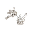 Brass Micro Pave Clear Cubic Zirconia Charms KK-CBA6A75-38P-2