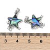 Natural Paua Shell Star Pendants KK-U043-22P-01-3