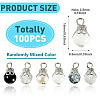 100Pcs Mixed Styles Glass Pendants PALLOY-TADJ00009-3