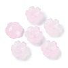 Transparent Spray Paint Glass Bead Caps GLAA-H035-04G-1