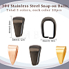 30Pcs 3 Colors 304 Stainless Steel Snap on Bails STAS-SC0005-62-2