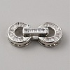 Brass Pave Clear Cubic Zirconia Fold Over Clasps KK-WH0079-35P-1