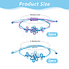 4Pcs 2 Colors Adjustable Cloth Cord Braided Bracelets for Women BJEW-FH0001-17-2