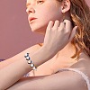 Shell Pearl & Glass Seed Braided Flower Dangle Earring and Beaded Bracelets Set SJEW-SW00006-2