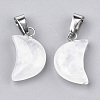 Moon Natural Quartz Crystal Pendants X-G-Q369-04-1