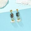 Abalone Shell/Paua Shell & Shell Pearl Beads Dangle Earrings EJEW-JE07327-02-1