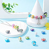 50Pcs 10 Colors Opaque Resin Rondelle European Beads RESI-TA0005-47-8