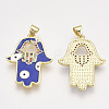 Brass Micro Pave Cubic Zirconia Pendants ZIRC-S061-108-2