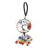 Wire Wrapped Chakra Chips Natural Gemstone Big Pendant Decorations HJEW-H057-02D-2