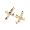 Brass Micro Pave Cubic Zirconia Pendants KK-P350-25G-01-2