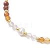 Adjustable Natural Carnelian & Red Jasper & Quartz Crystal Braided Bead Bracelets for Women BJEW-JB11619-01-3