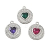 Brass Micro Pave Cubic Zirconia Pendants KK-CBA74BF-12P-01-1