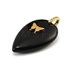 Natural Obsidian Pendants G-G470-02G-10-2