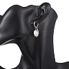 Natural Cultured Freshwater Pearl Rice with Cross Hoop Earrings EJEW-JE06744-2
