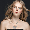 4Pcs 4 Colors Rhinestone Butterfly Pendant Necklaces Set with Cup Chains NJEW-AN0001-33-5