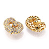 Brass Micro Pave Cubic Zirconia Pendants KK-N254-06G-G-2