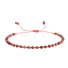 Natural Rhodochrosite Beads Braided Bead Bracelets for Women AI9762-14-1