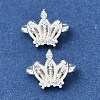 Brass Micro Pave Clear Cubic Zirconia 2-Loop Crown Spacer Bars KK-C258-16S-1