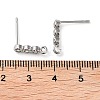 Brass Micro Pave Cubic Zirconia Studs Earring Findings KK-K364-08P-3