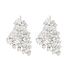 925 Sterling Silver Micro Pave Clear Cubic Zirconia Stud Earrings EJEW-U013-07P-1