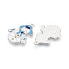 Christmas Rack Plating Alloy Enamel Snowman Pendants ENAM-T024-77A-P-2