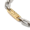 Ion Plating(IP) Two Tone 201 Stainless Steel Oval Link Chain Bracelet BJEW-B078-02GP-2