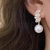 Round Alloy Crystal Rhinestone Dangle Stud Earrings FS-WGBAD05-01-3