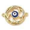 Rack Plating Brass Colorful Cubic Zirconia Vortex Connector Charms KK-K392-08G-02-1