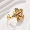 Brass Micro Pave Clear Cubic Zirconia Finger Rings RJEW-C120-29A-G-3