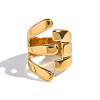 Irregular 304 Stainless Steel Cuff Open Rings for Women WV0171-5