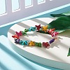 Starfish/Sea Stars Synthetic Turquoise(Dyed) Beaded Stretch Bracelet with Rhinestone BJEW-JB07867-2