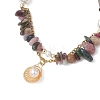 Natural Multicolor Tourmaline Chips Beads Necklaces & Bracelets Sets for Women SJEW-JS01372-02-5