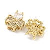 Brass with Clear Cubic Zirconia Charms KK-Q820-24G-2