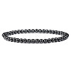 4mm Round Natural Hematite Beads Bracelet for Men KG3069-32-1