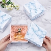 Marble Texture Pattern Paper Cardboard Jewelry Boxes CON-BC0001-18C-3