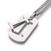 304 Stainless Steel Split Initial Pendant Necklaces NJEW-L152-03I-2