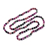 Natural Dyed Malaysia Jade Tumble Stone Nuggets Beaded Long Necklaces for Women NJEW-F340-A08-2